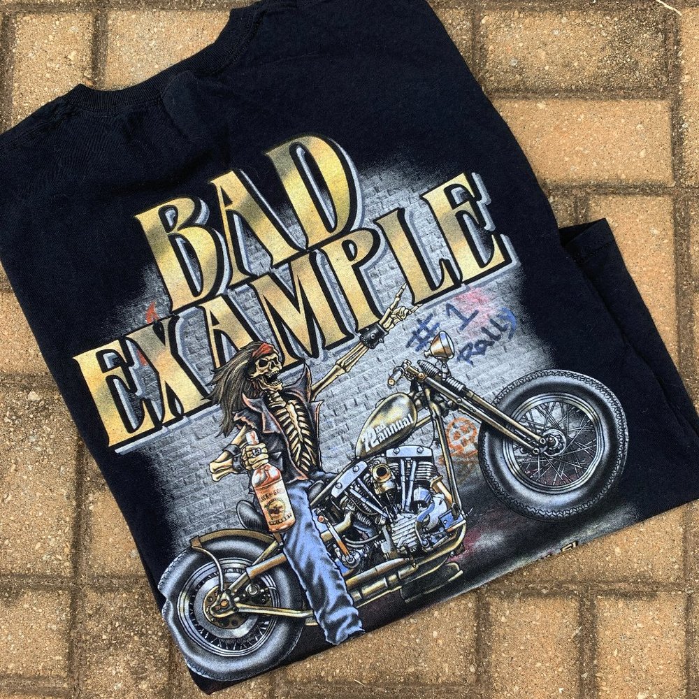 Bad Example Bike Week 2103 Skeleton Biker T-Shirt